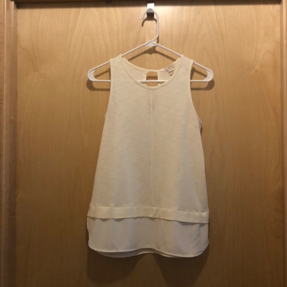 Off White Tank Top with Key Hole on Back